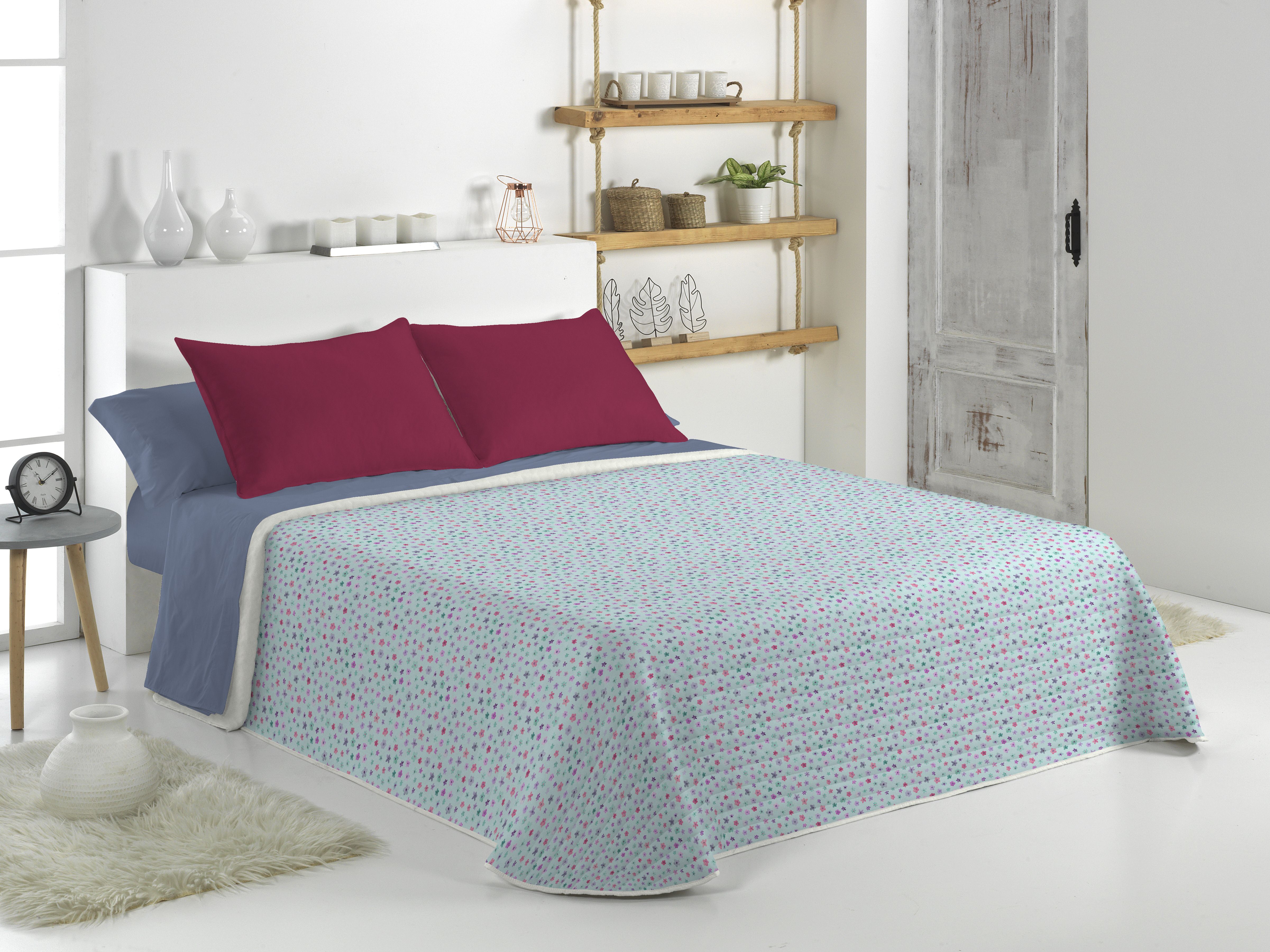 غطاء سرير صيفي مفرد ونص Canete Floweret تركواز | انتعاش وأناقة