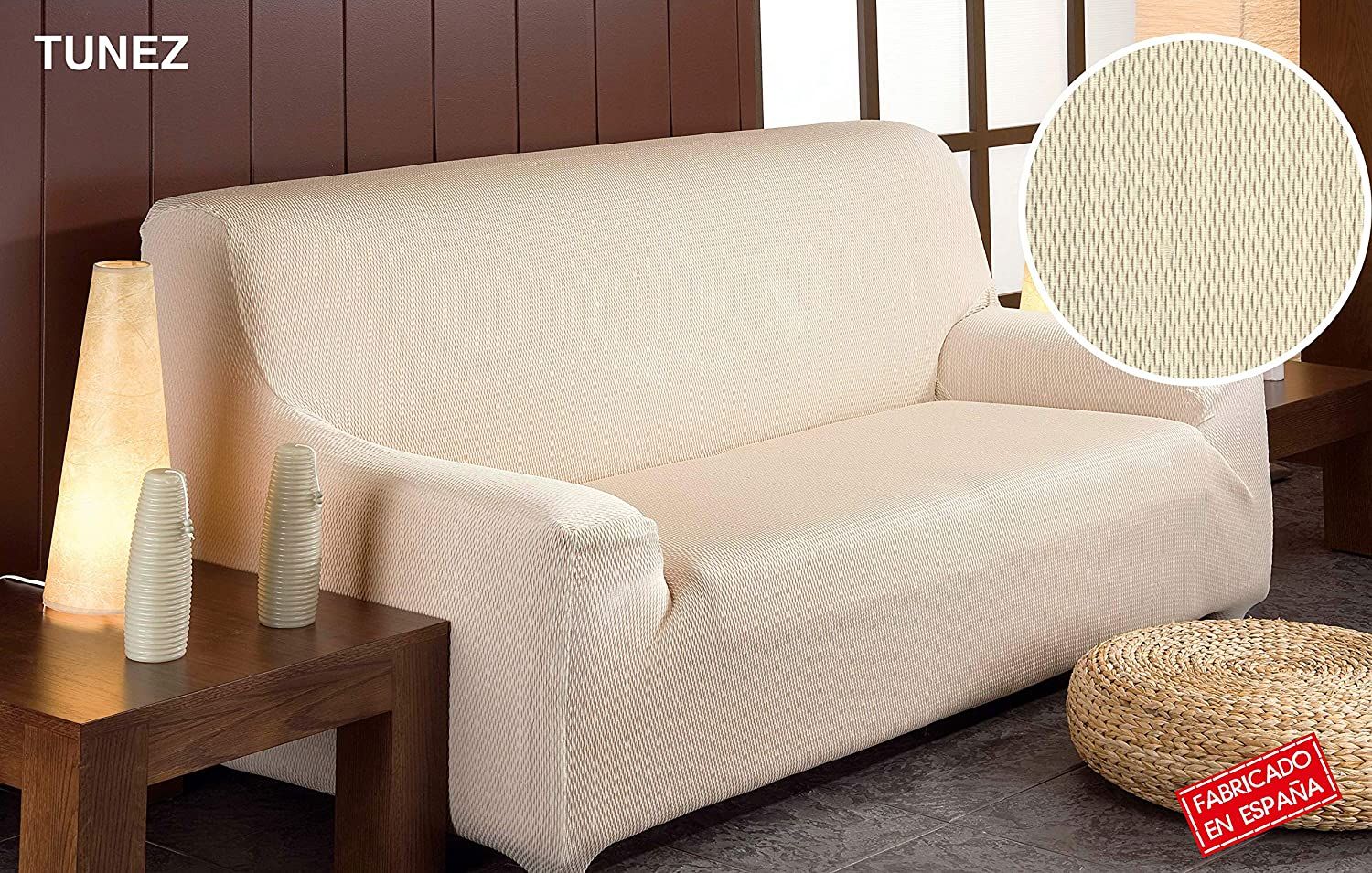 غطاء أريكة 4 مقاعد ARMN Tunez بيج – قماش جاكار مرن