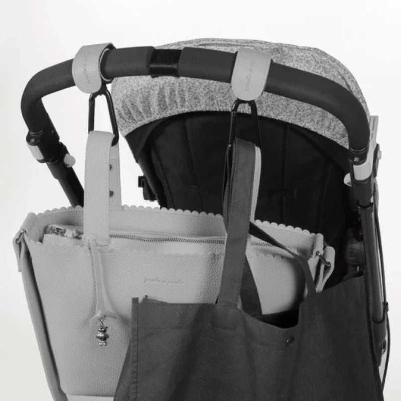 Pasito a Pasito Stroller Hooks – Icon Print Smoke, 2 Pieces