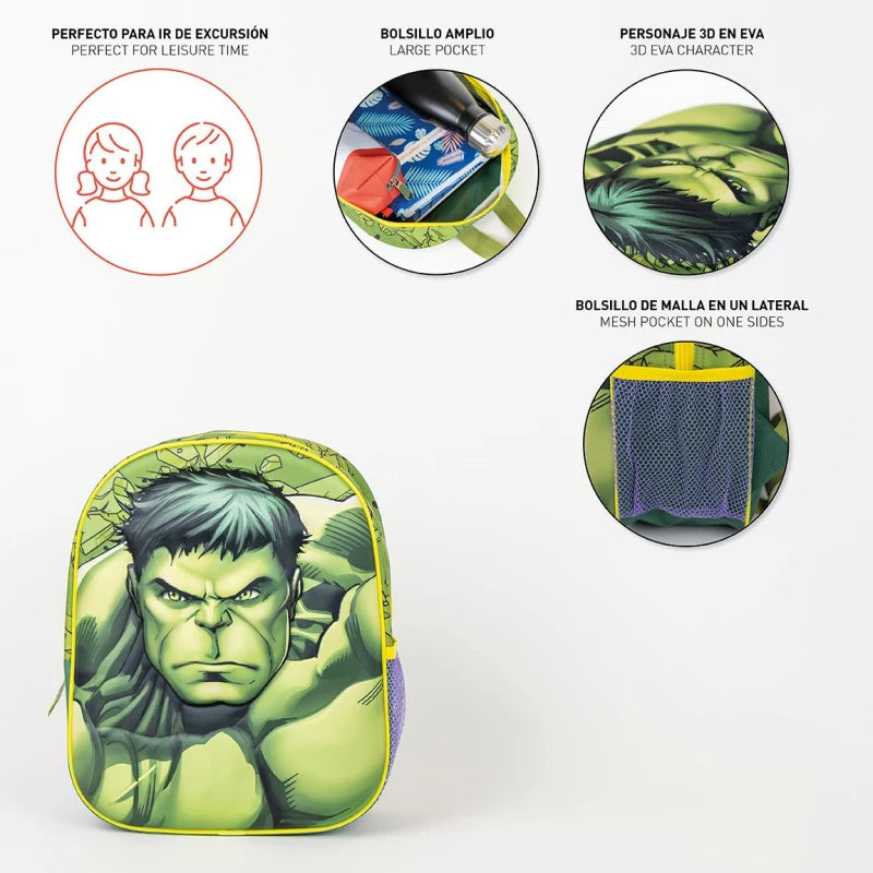 Cerda Kids Backpack 3D Avengers Hulk – Age 3+ – Fun & Durable