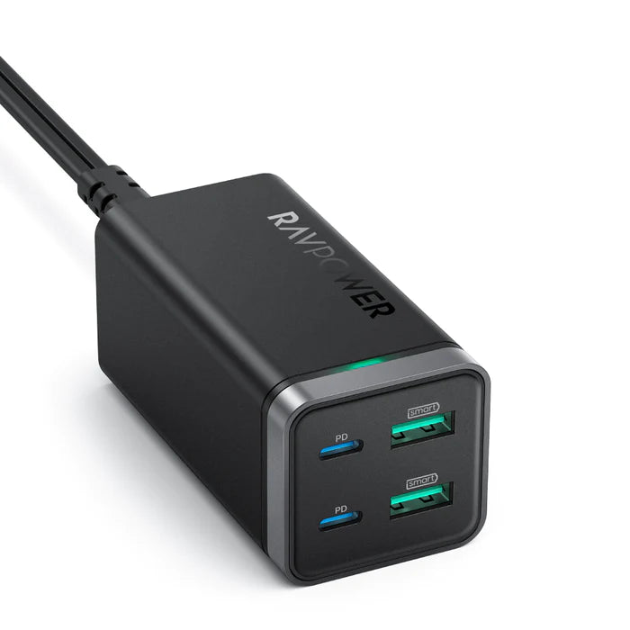 RAVPower 65W 4-Port GaN Tech USB C Desktop Charge