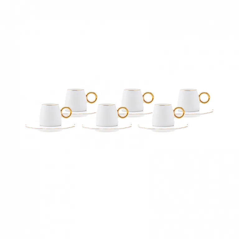 Karaca Oya 6-Piece Coffee Cup Set – 75ml Elegant