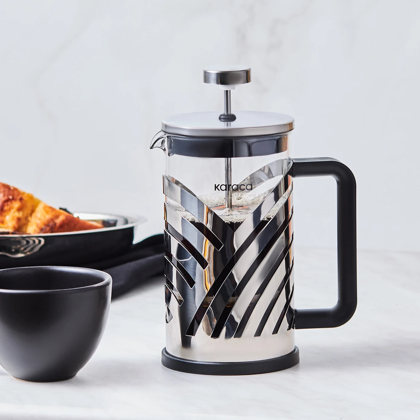 KARACA Wave French Press, 600ml – Modern Metal Design