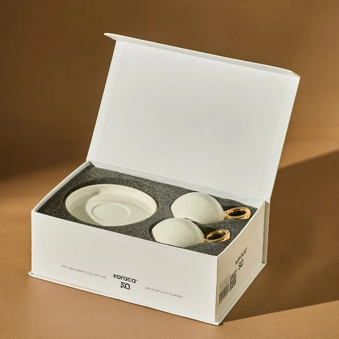 طقم فناجين قهوة Karaca Venüs Gold ذهبي 2 شخص 135 مل