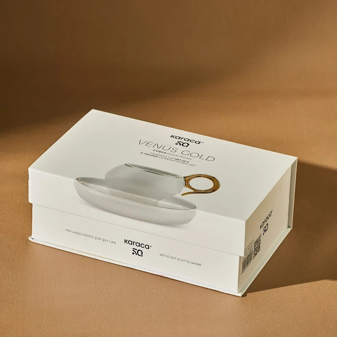 طقم فناجين قهوة Karaca Venüs Gold ذهبي 2 شخص 135 مل