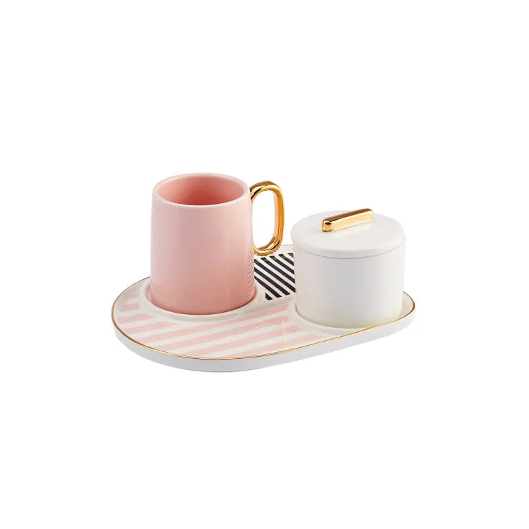 KARACA Jules Pink Coffee Cup Set 80ml Elegant Porcelain