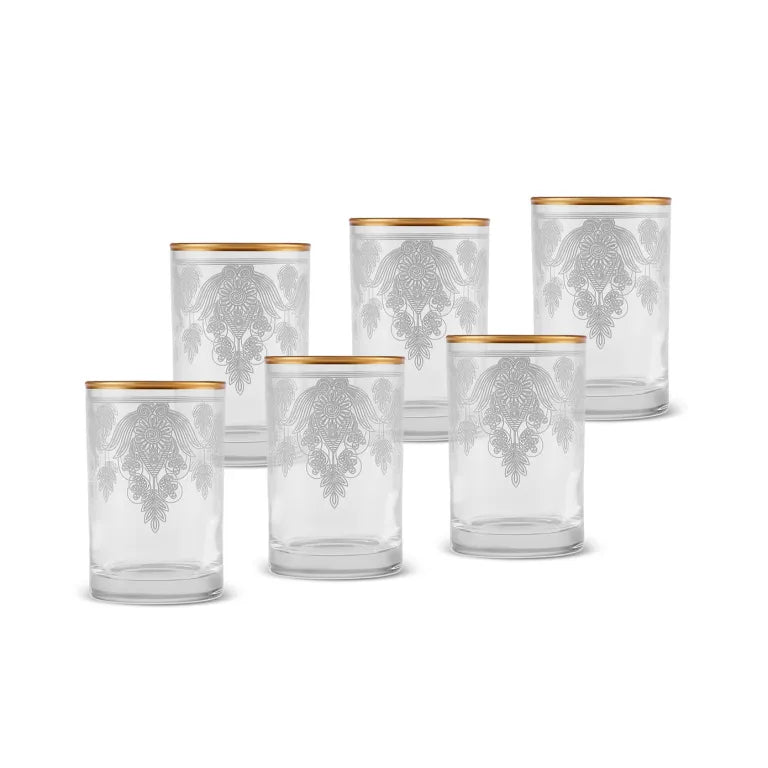 KARACA DERIN 6-Piece Coffee Side Glass Set – Gold