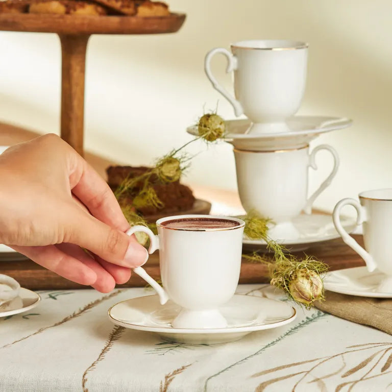 Karaca Alin 6-Person Coffee Cup Set, 85 ml