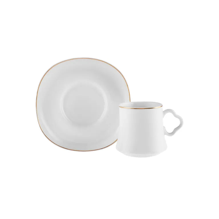 Karaca Volga White 6-Person Coffee Set, 80ml