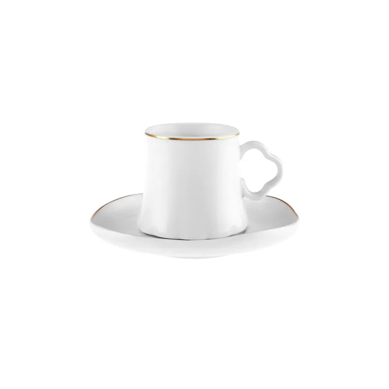 Karaca Volga White 6-Person Coffee Set, 80ml