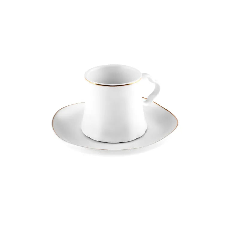 Karaca Volga White 6-Person Coffee Set, 80ml