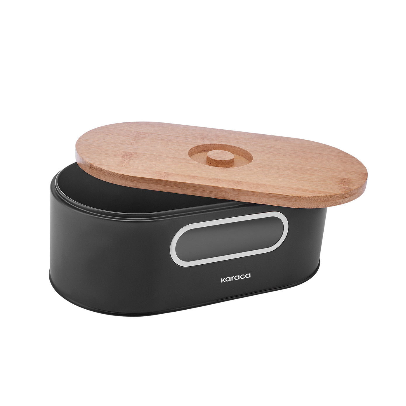 صندوق خبز ولوح تقطيع 2×1 من كاراجا ستريم – لون أسود أنيق