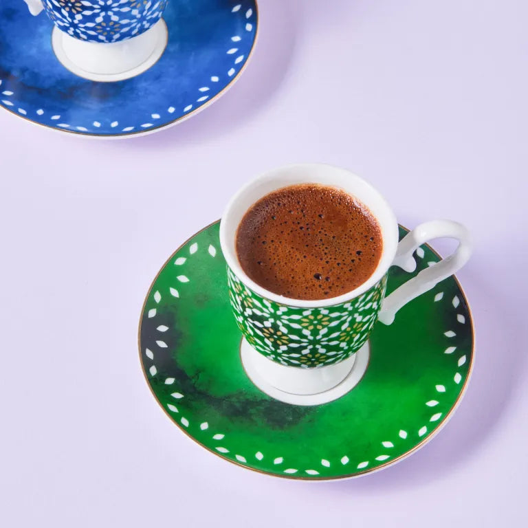 Karaca Ruby Coffee Set for 6 – Multicolor Elegance