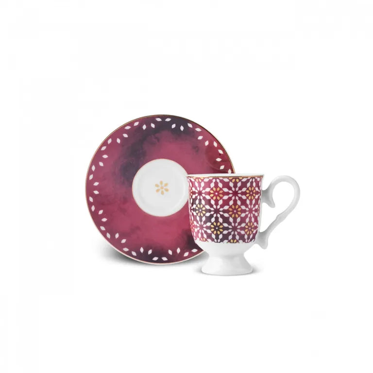 Karaca Ruby Coffee Set for 6 – Multicolor Elegance