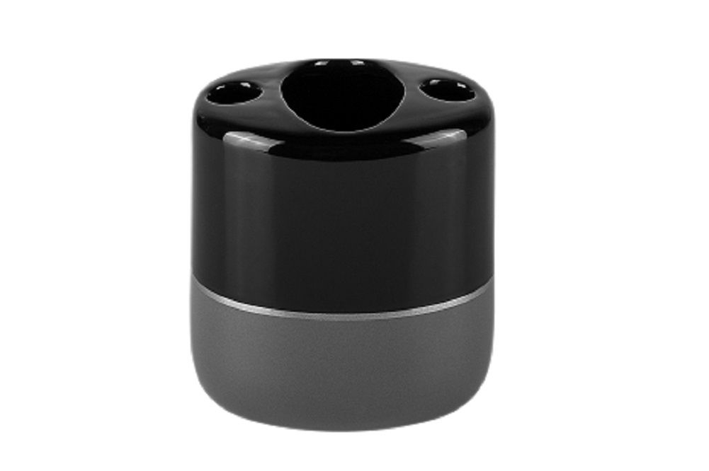 Primanova Yanki Toothbrush Holder – Black Ceramic