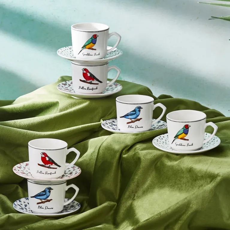 Karaca Vogel 6 Coffee Cups Multicolor Porcelain