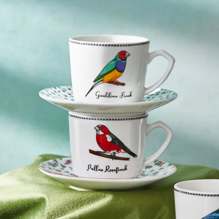 Karaca Vogel 6 Coffee Cups Multicolor Porcelain