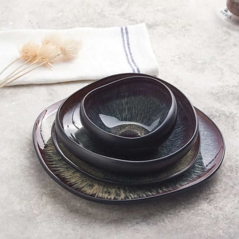 KARACA Galactic Black Bowl – Stylish Reactive Glaze