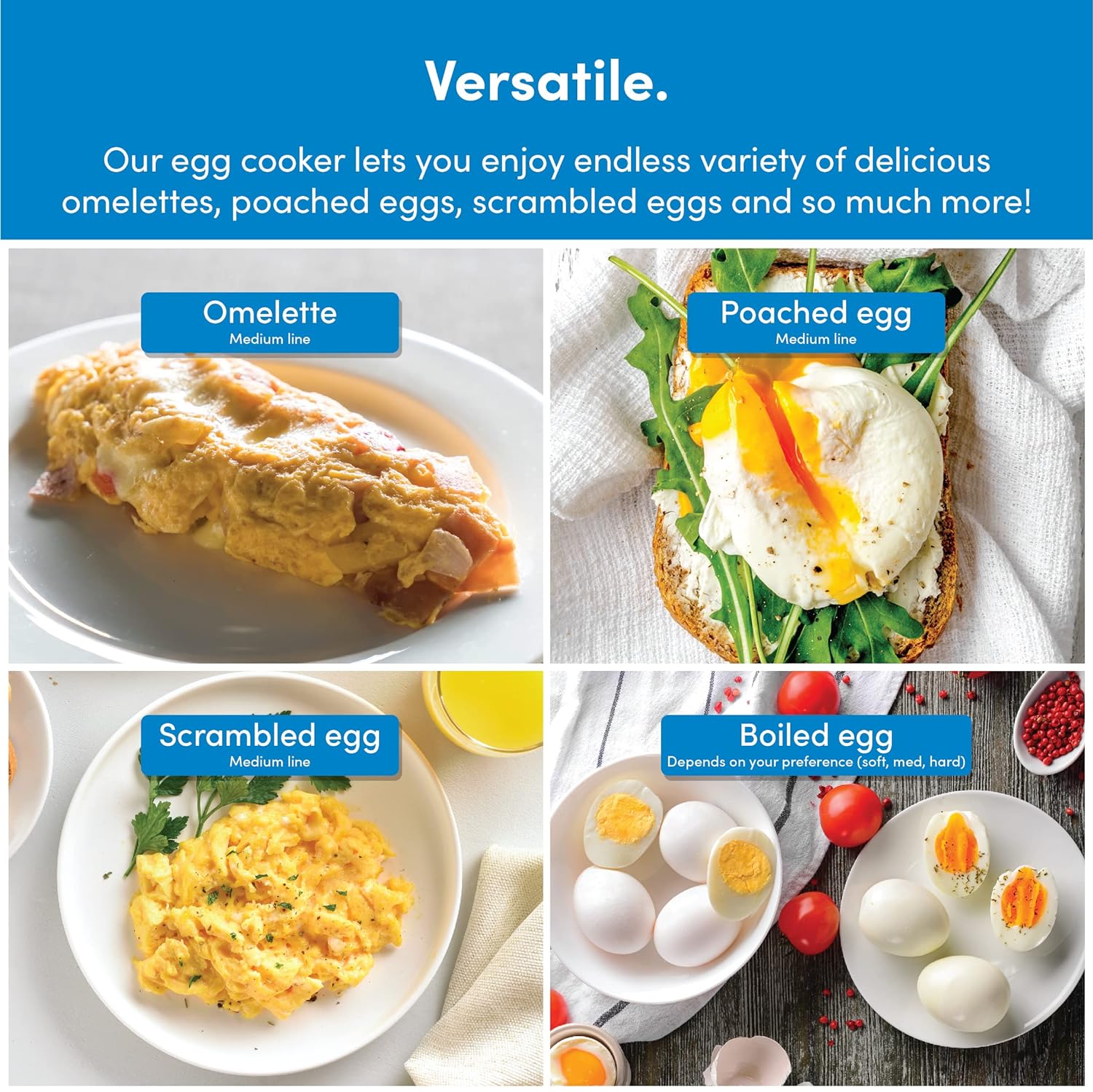 جهاز طهي البيض نيوتري كوك 360 واط / تشغيل سهل وسريع بلمسة واحدة - فضي