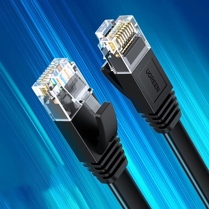 كابل يوجرين Cat 6 U/UTP 0.5م (أسود) - كابل إيثرنت مضغوط