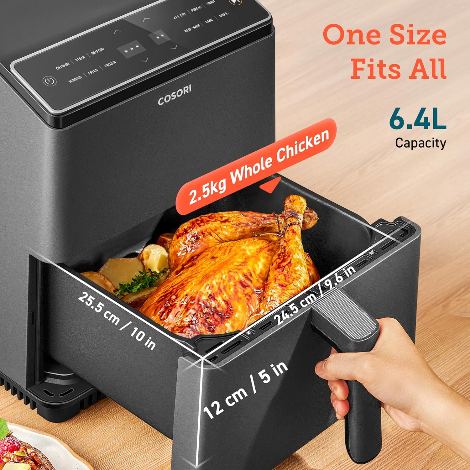 COSORI Smart Air Fryer Oven Dual Blaze 6.4L - Black