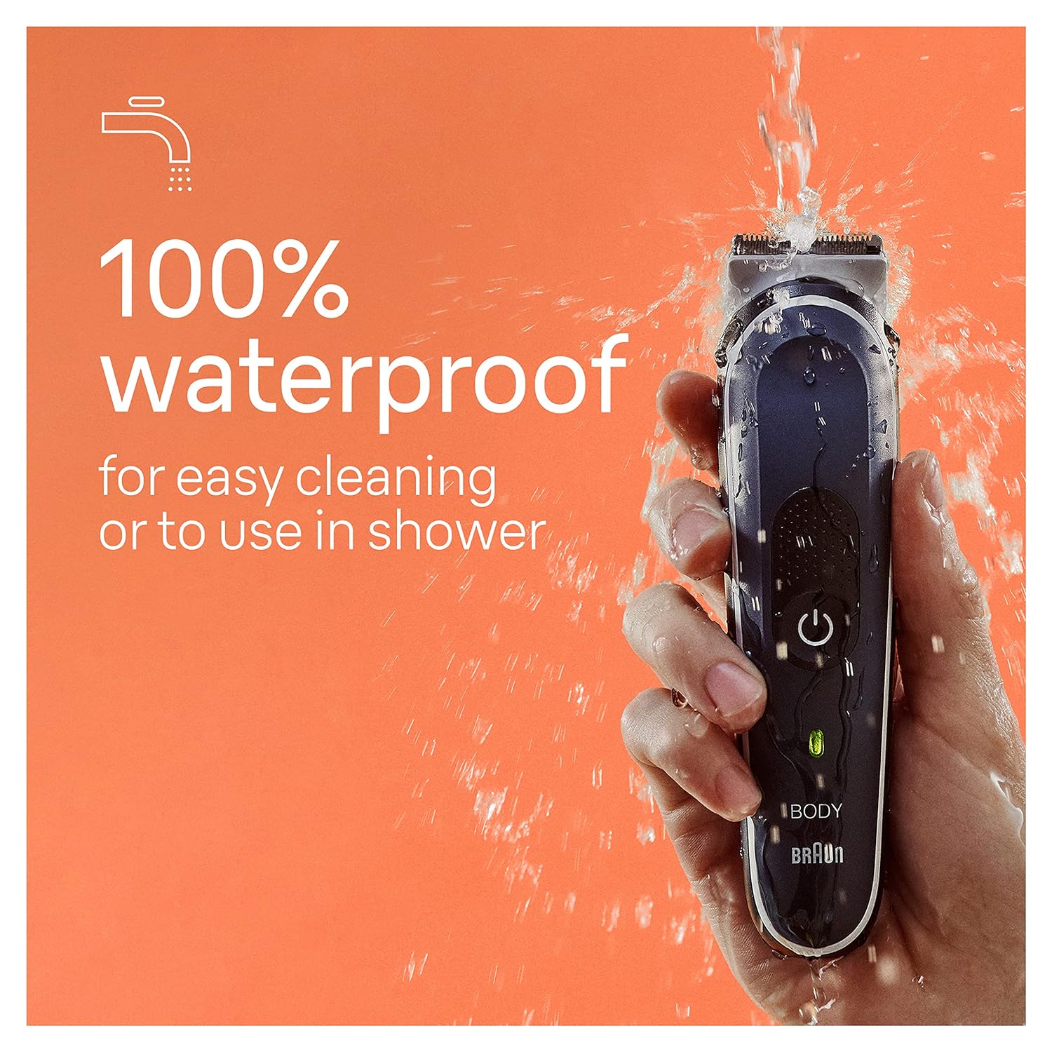 ماكينة حلاقة الجسم Braun Body Groomer Series 5: ماكينة حلاقة للرجال لحلاقة لطيفة ونظيفة ومقاومة للماء - باللون الأسود