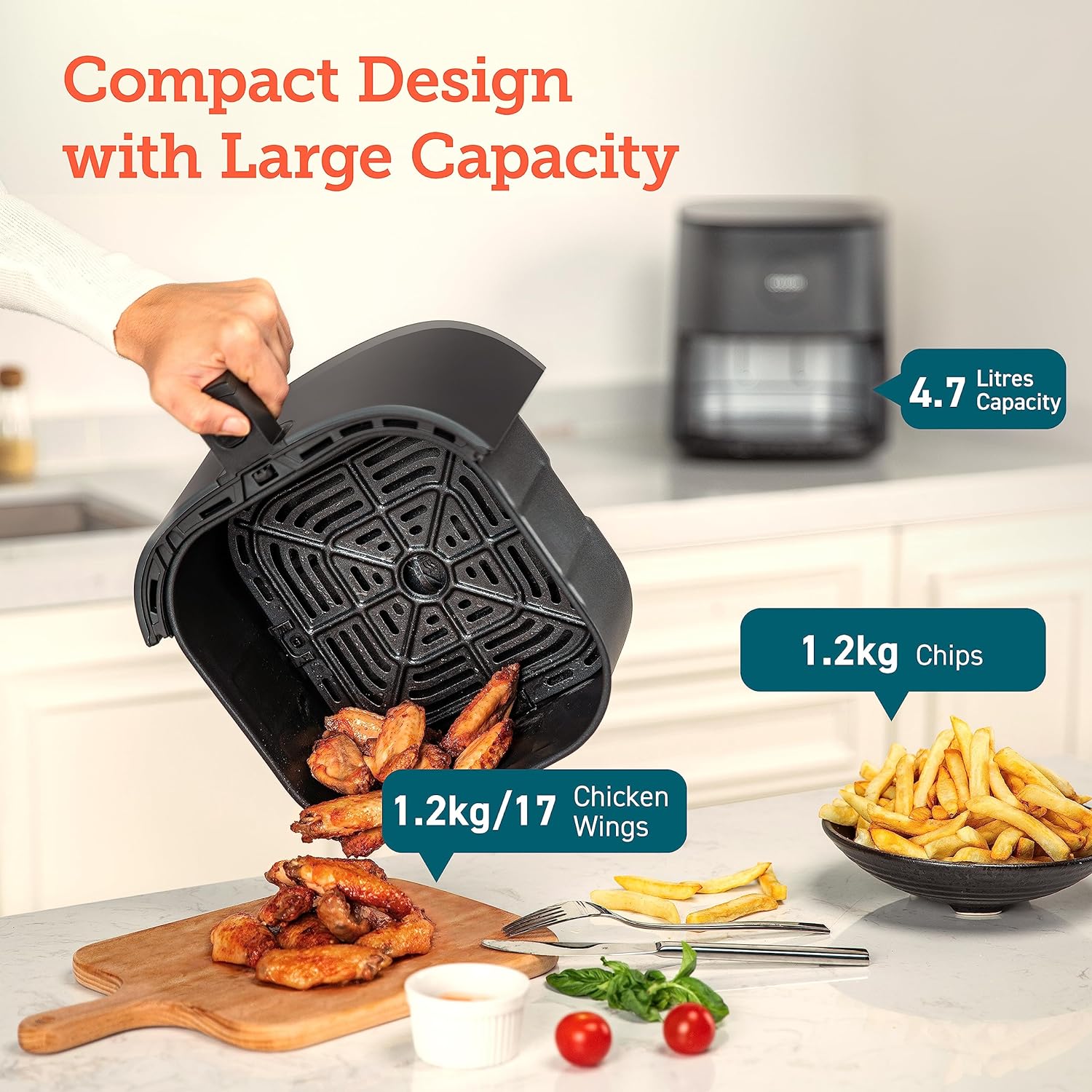 COSORI Air Fryer 4.7L  9 in 1 Compact Air Fryers Oven Digital Tempered Glass Display