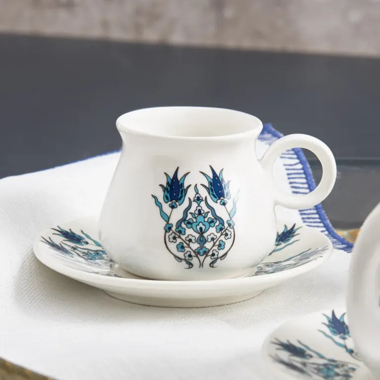 Karaca Bursa Coffee Set 6-Person, 90ml – Elegant Blue