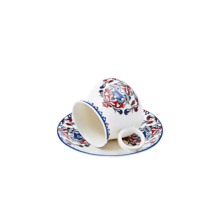 Karaca Hattat Coffee Set 6-Person, 90ml – Red Luxury