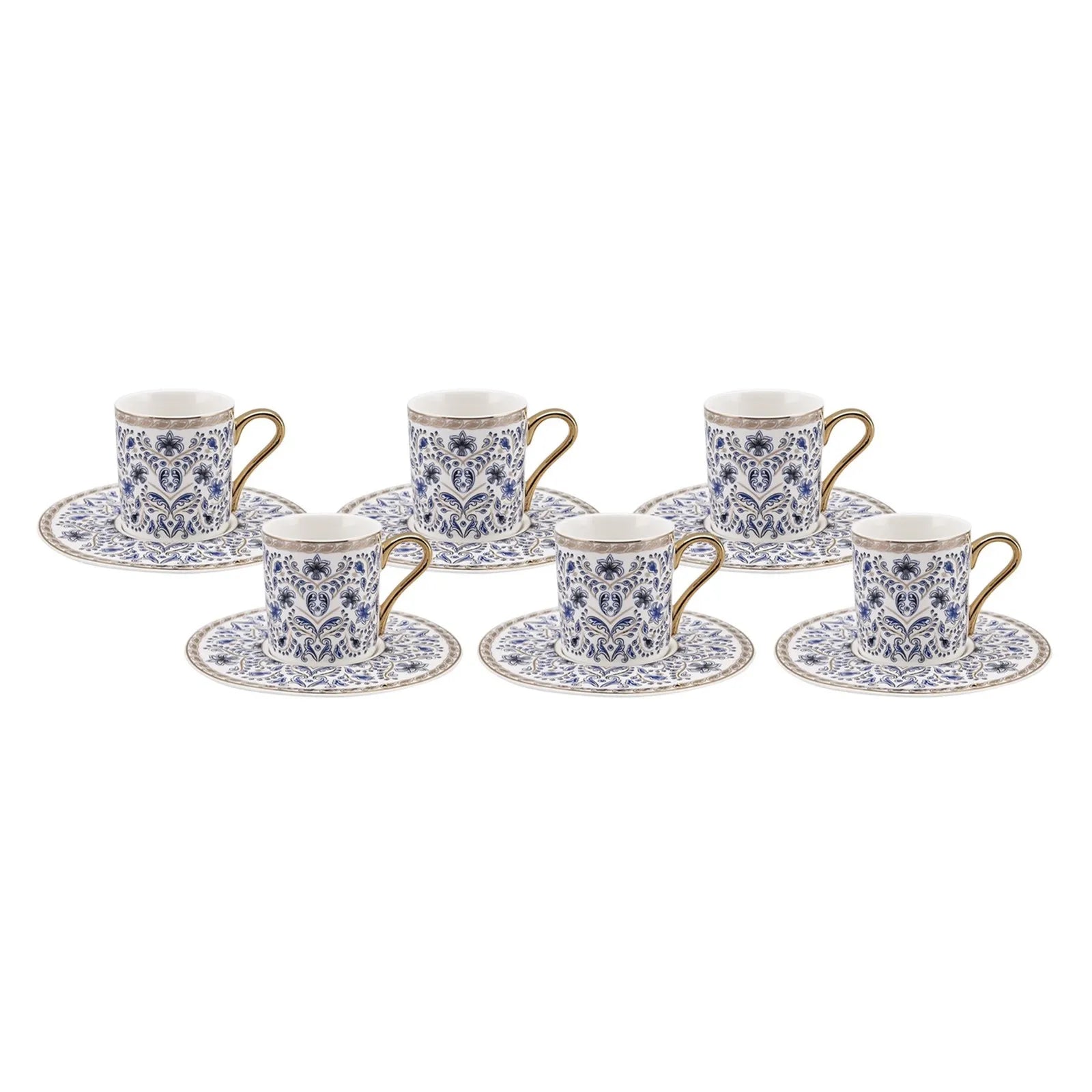 KARACA DELFT BLUE Coffee Cup Set of 6 – Artistic Charm