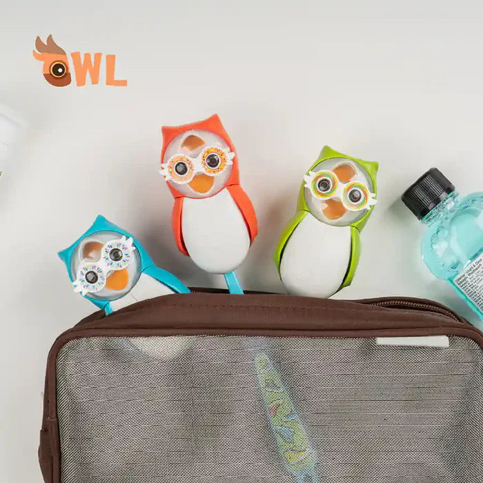 Flipper Fun Animal Toothbrush Cover with Suction Cup Holder - Owl
