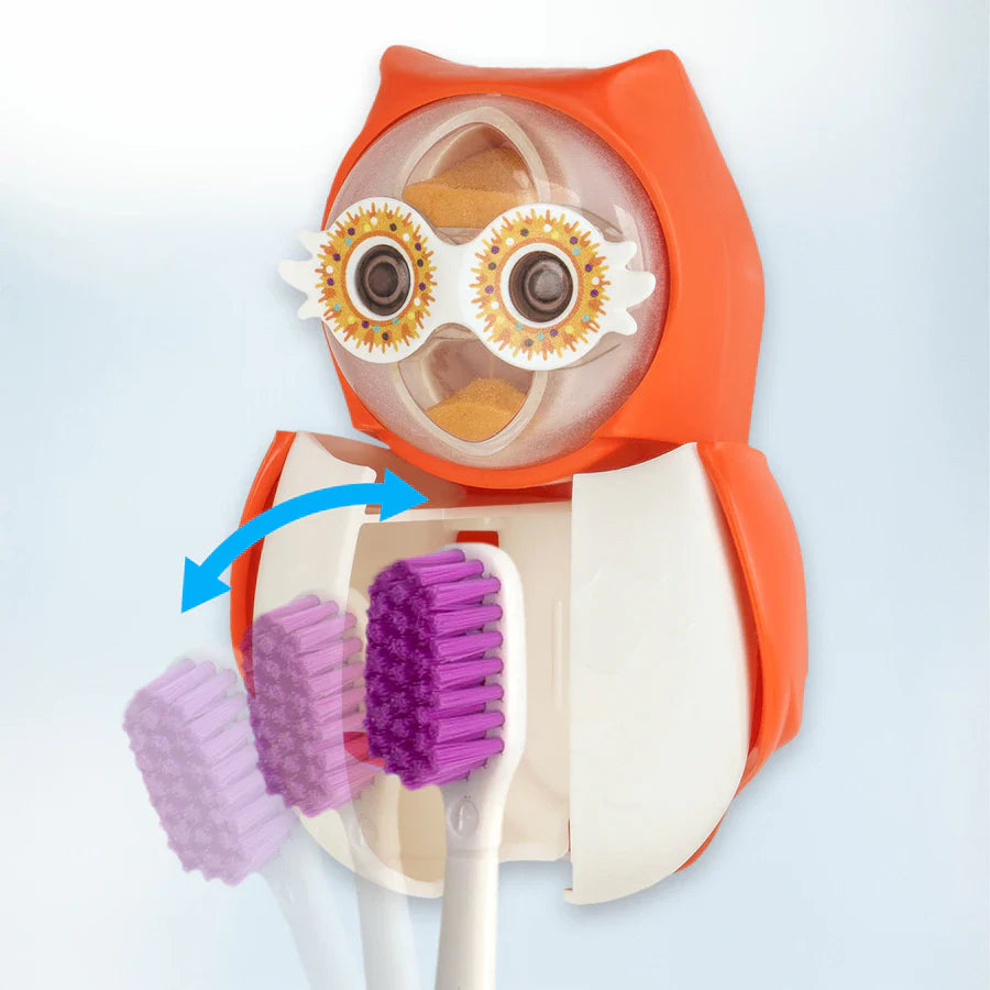 Flipper Fun Animal Toothbrush Cover with Suction Cup Holder - Owl