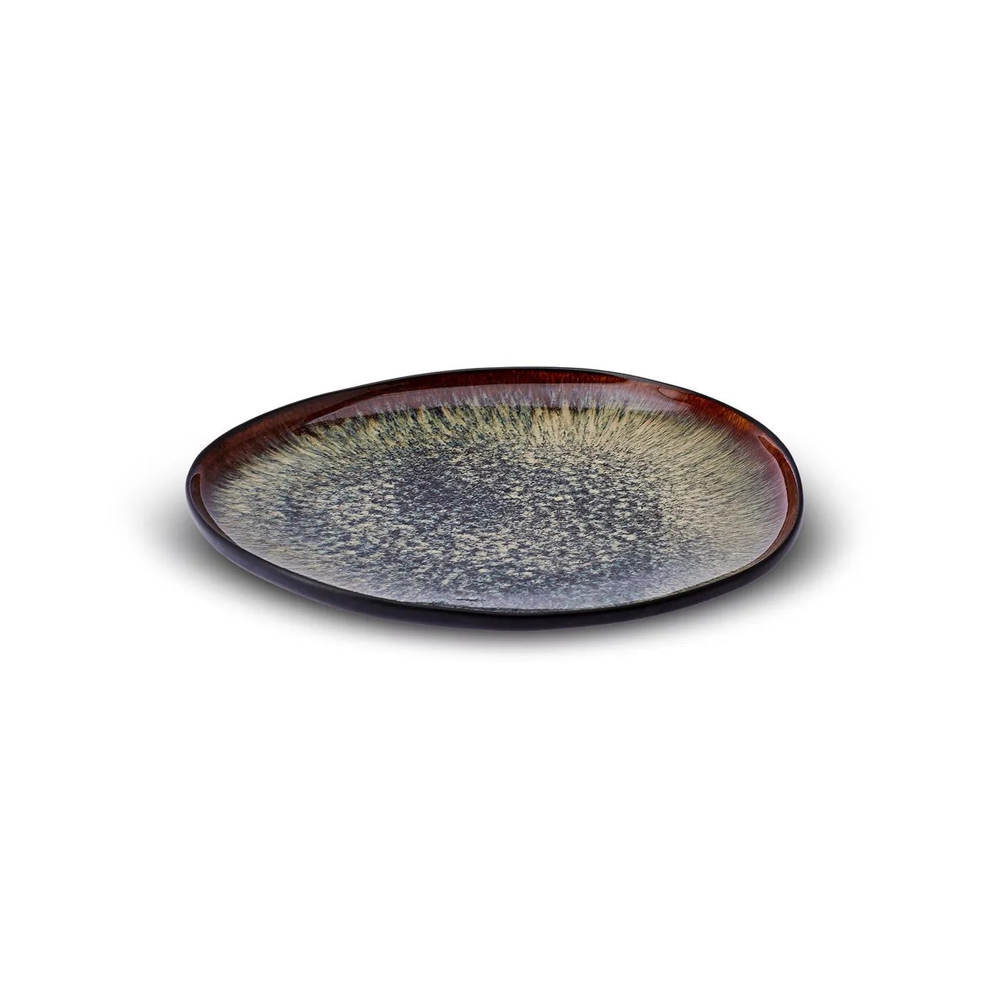 Galactic Reactive Glaze Side Plate 21.5 cm – Black Multi