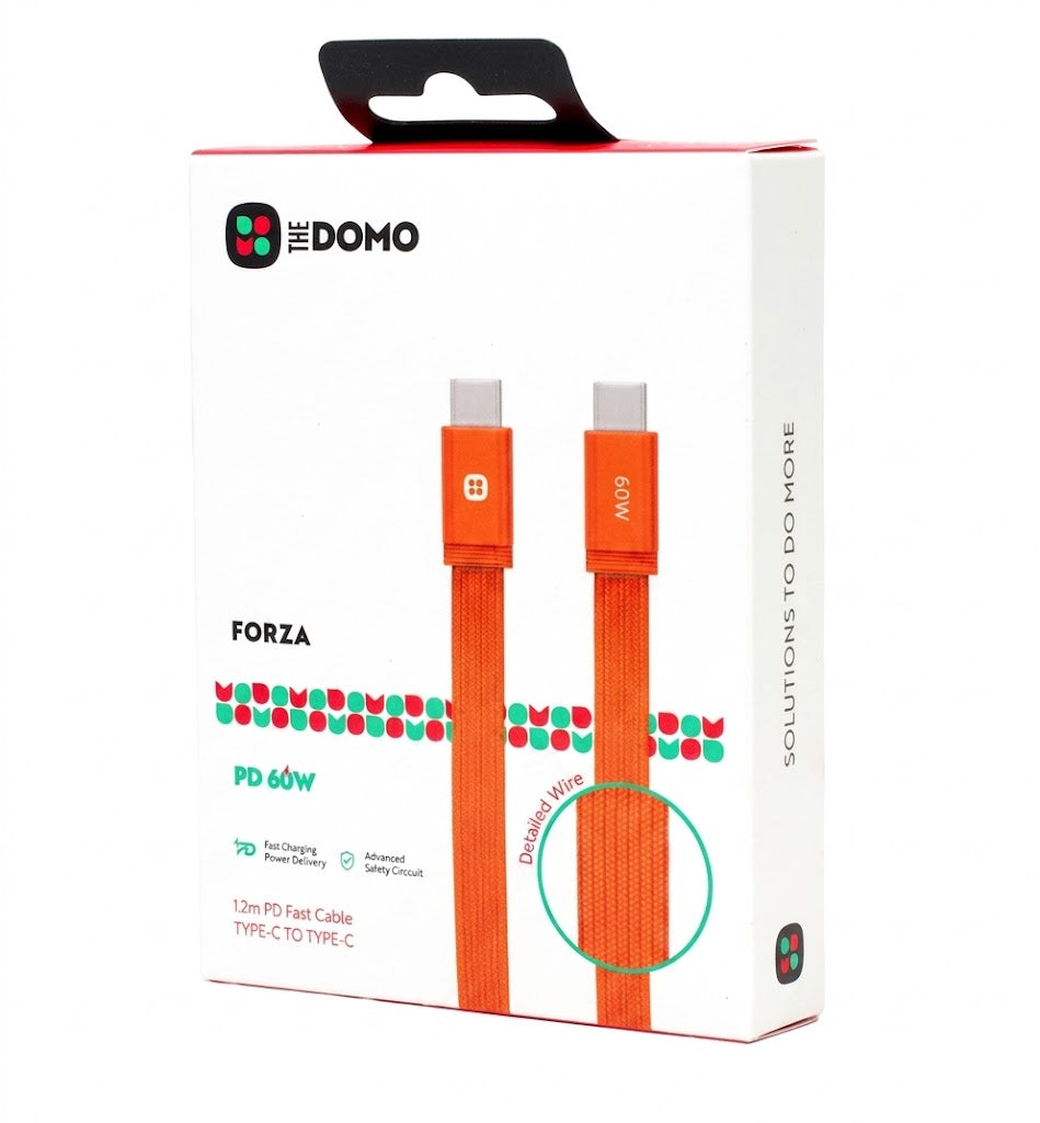 DOMO FORZA PD 60W Type-C to Type-C Fast Cable Orange