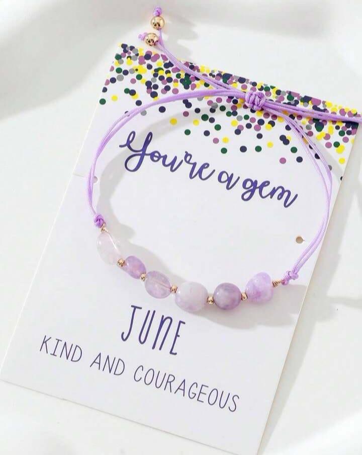 سوار خيط عصري مزين بالحجر للنساء كهدية عيد ميلاد 1 قطعة