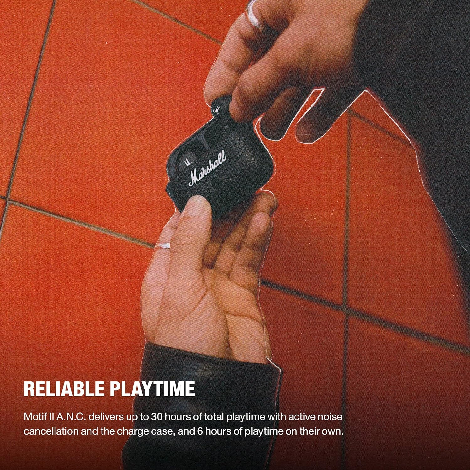 سماعات مارشال موتيف 2 اللاسلكية الحقيقية المزودة بخاصية إلغاء الضوضاء النشط - أسود