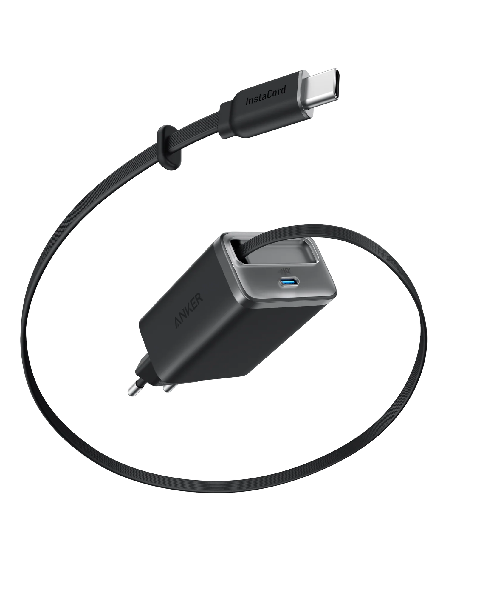 Anker Nano Charger 35W with Built-In Retractable USB-C Cable - Dual Port Fast Charger