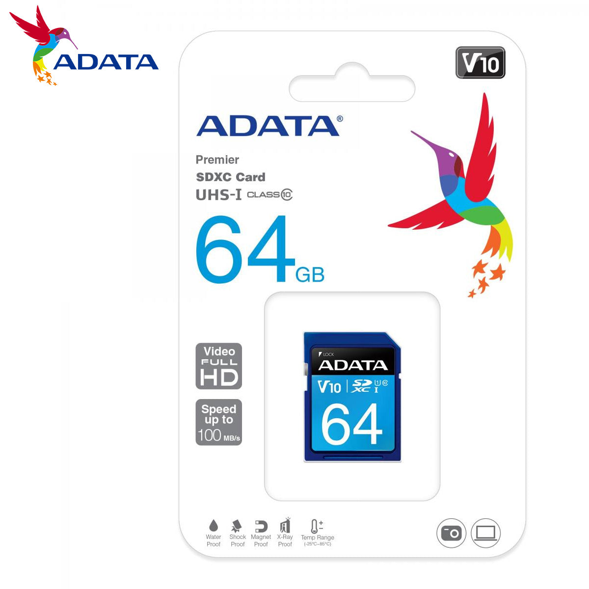 ADATA SDXC 64GB Class 10 - ADA-ASDX64GUICL10-R
