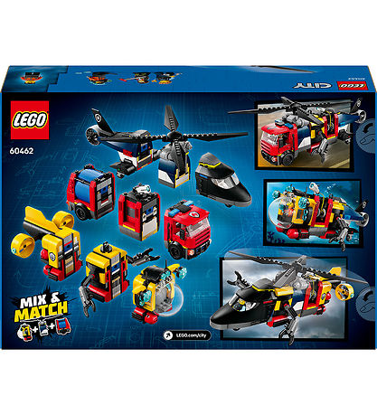 LEGO سيتي ريمكس – هليكوبتر، شاحنة إطفاء وغواصة 60 قطعة
