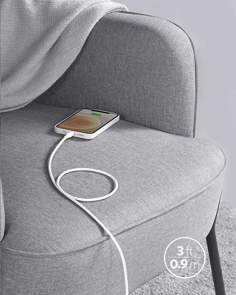 كابل Anker PowerLine III Flow USB-C مع موصل Lightning بطول 3 أقدام - أبيض