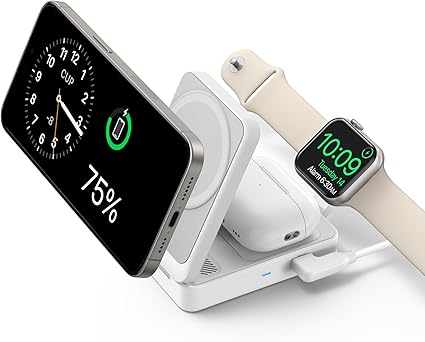 Anker MagGo 3 in 1 Charging Station 15W MagSafe Wireless Stand - White