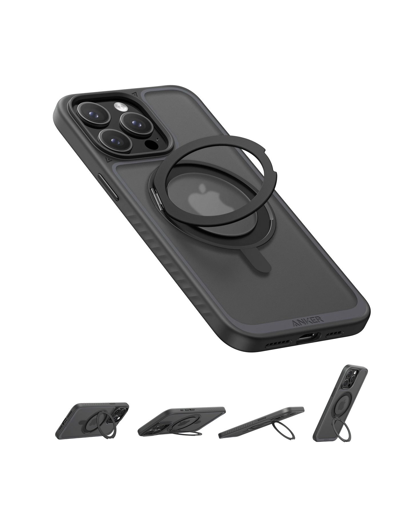 Anker MagGo Magnetic Case with 2 in 1 Ring Stand for iPhone 16 Pro Max - Black