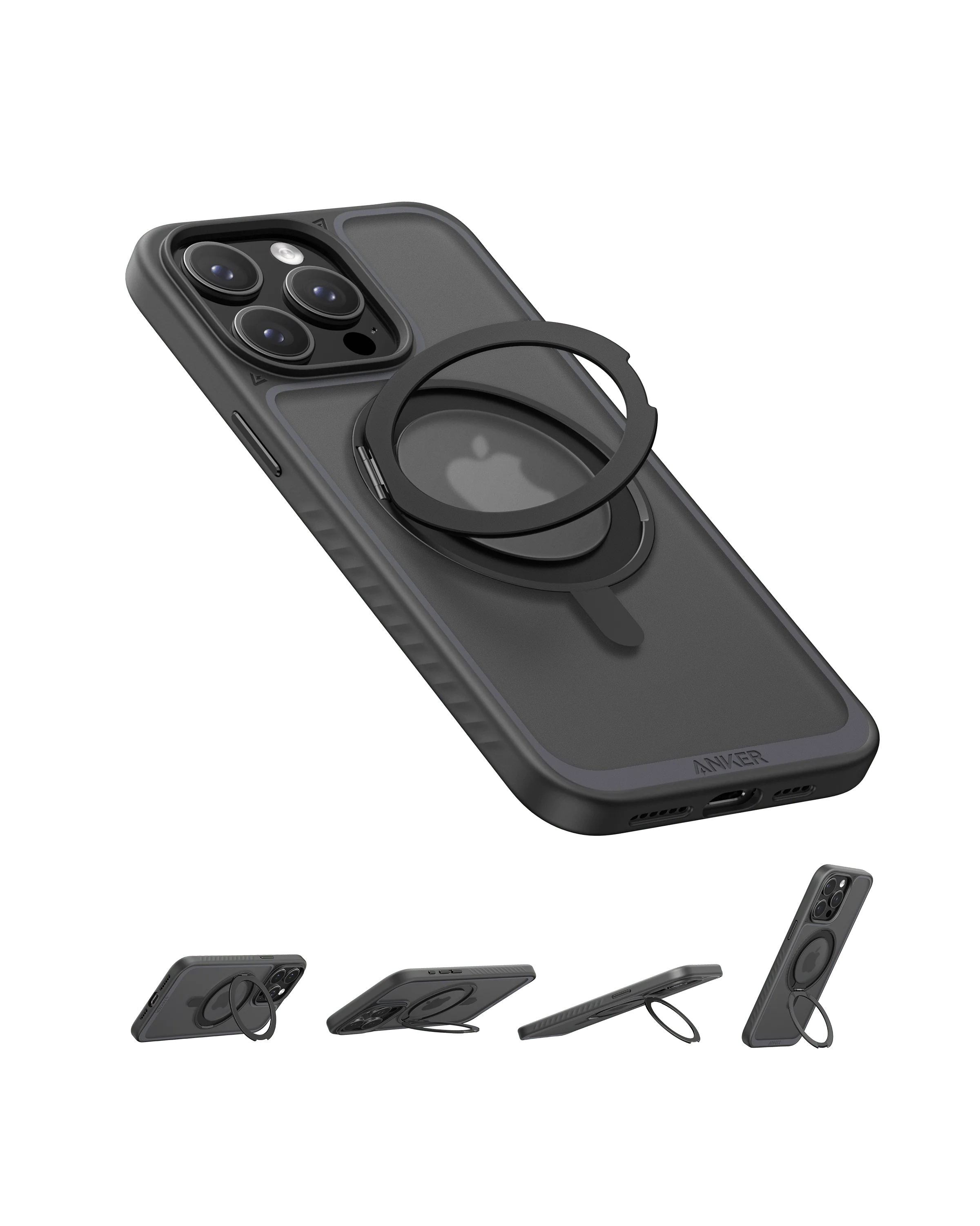 Anker MagGo Magnetic Case with 2 in 1 Ring Stand for iPhone 16 Pro Max - Black