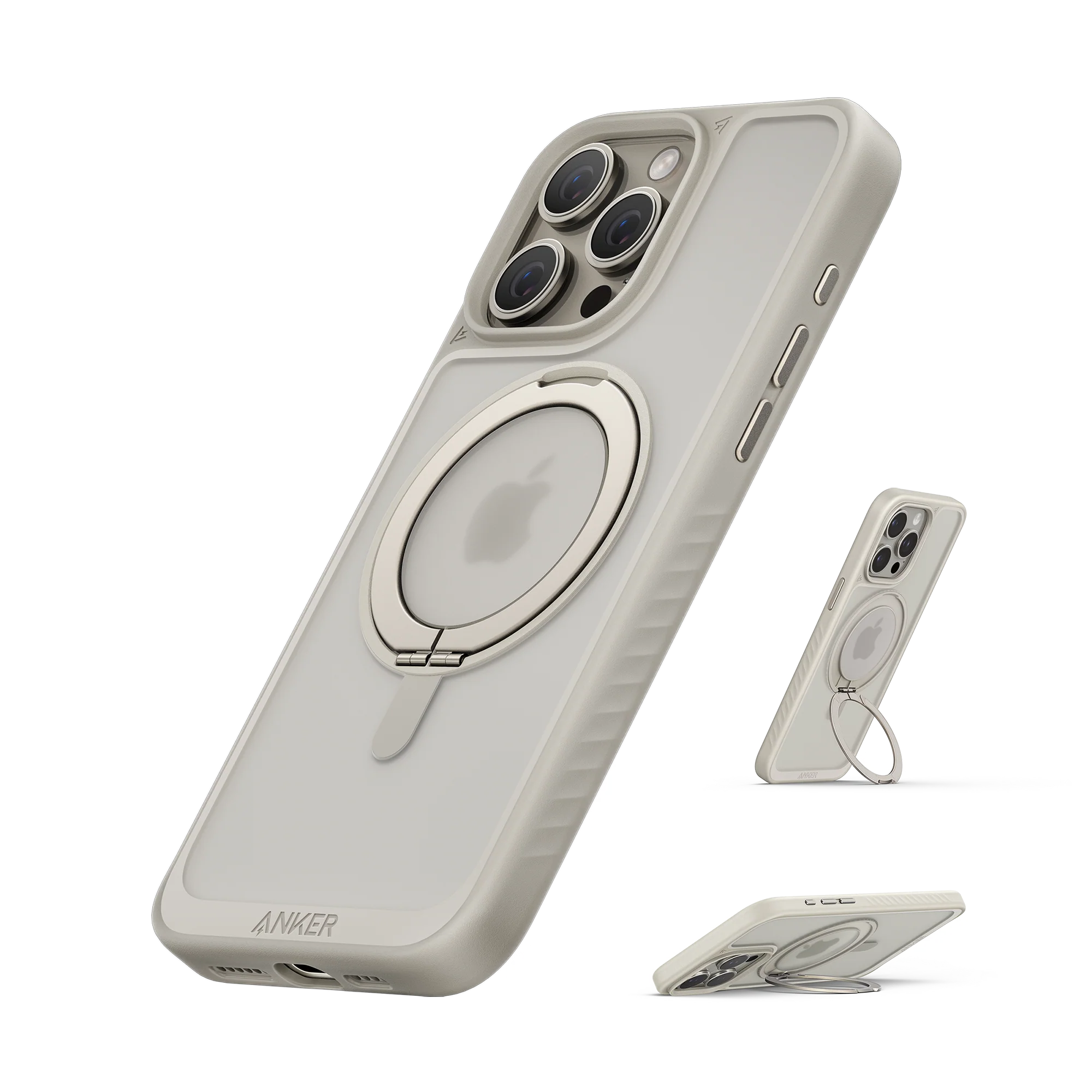 Anker MagGo Magnetic Case with 2 in 1 Ring Stand for iPhone 16 Pro Max - Titanium Gray