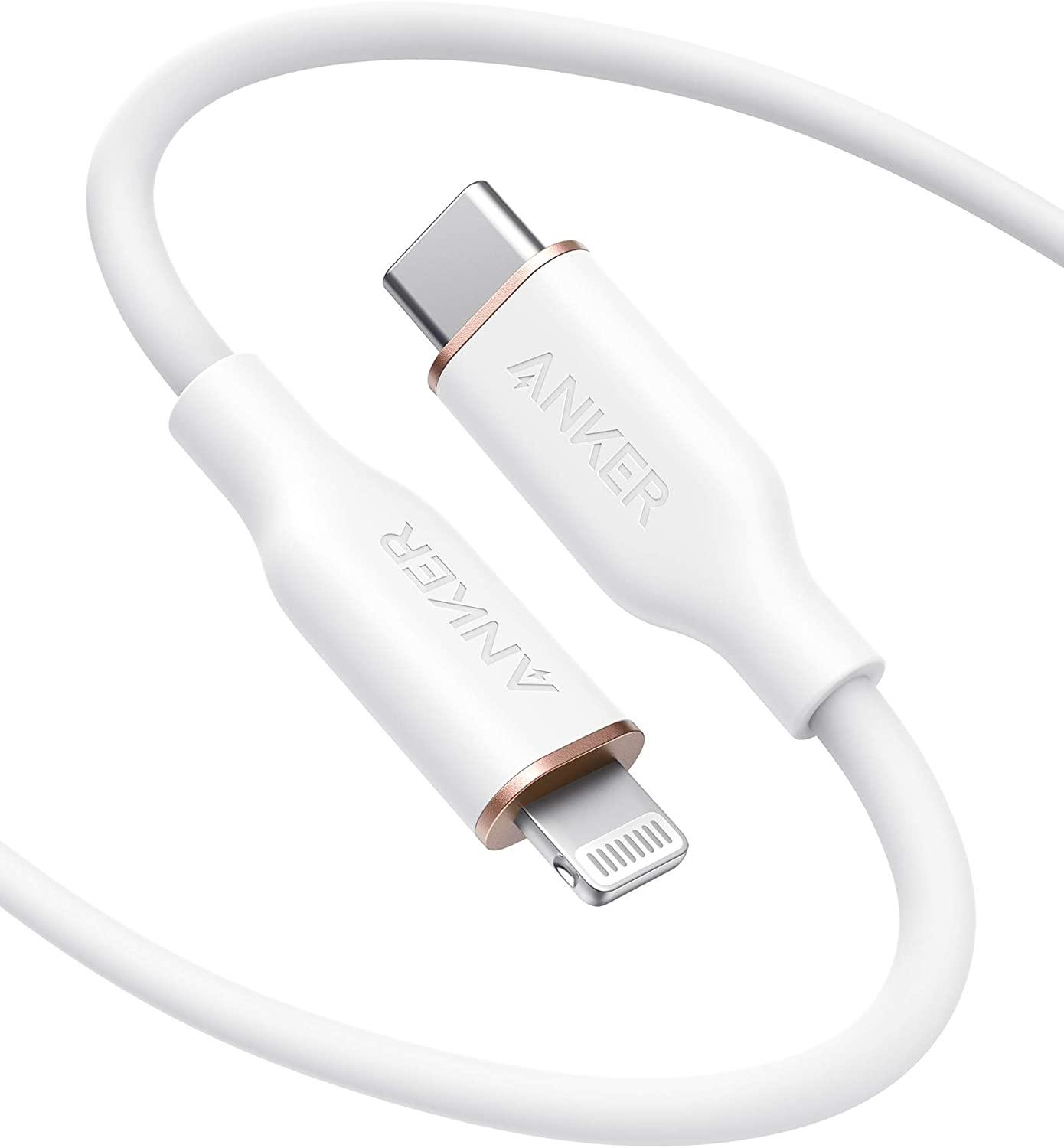 Anker PowerLine III Flow USB C to Lightning Cable 6ft - White