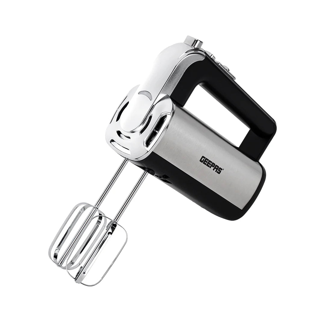 Geepas 400W Hand Mixer with 5 Speeds, Turbo Function, Black/Silver GHM2001