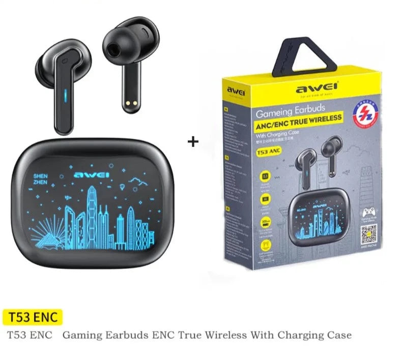 سماعات الألعاب اللاسلكية Awei ANC / ENC - أسود