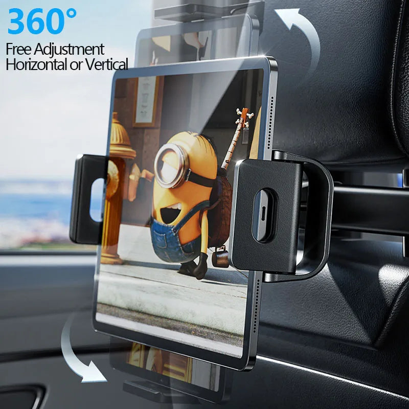 Awei 360 Degree Rotation Car Rear Pillow Phone Holder Stretchable Stand For Phones and Tablets