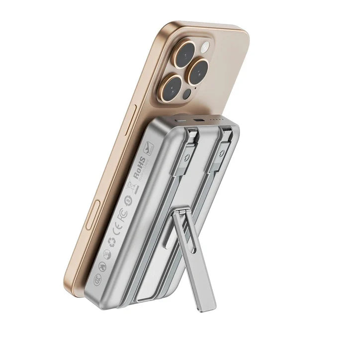 WiWU Elite 10000mAh Power Bank with Built-in Cable & Stand