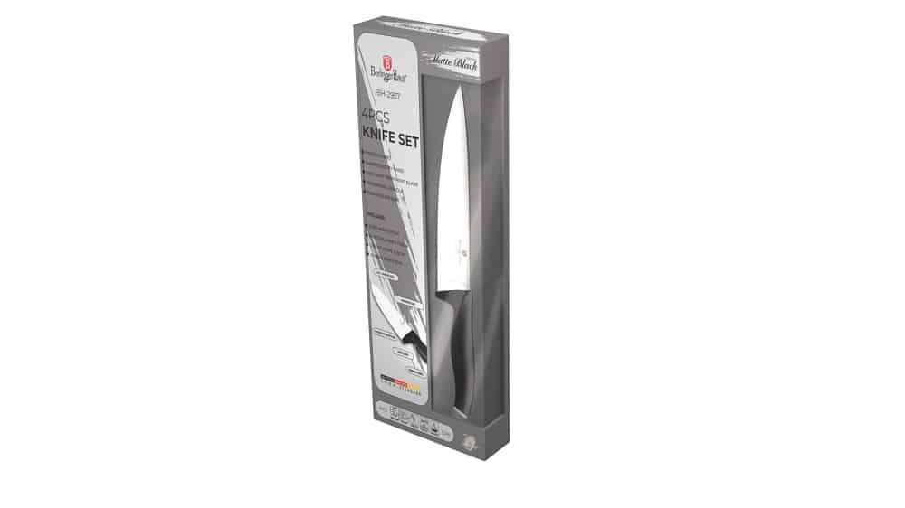 Berlinger Haus 4-Piece Stainless Steel Knife Set – Matte Black